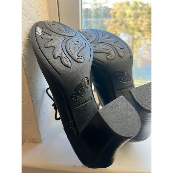 Born Rosel Black Leather Lace Up Oxford MaryJane High Heels Women’s Size 7 - Picture 4 of 12